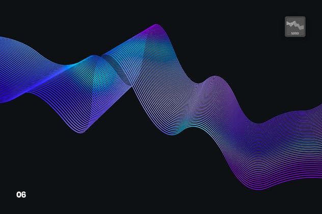 数字线性波浪线条图案PS笔刷 Digital Linear Waves Photoshop Brushes插图(6)