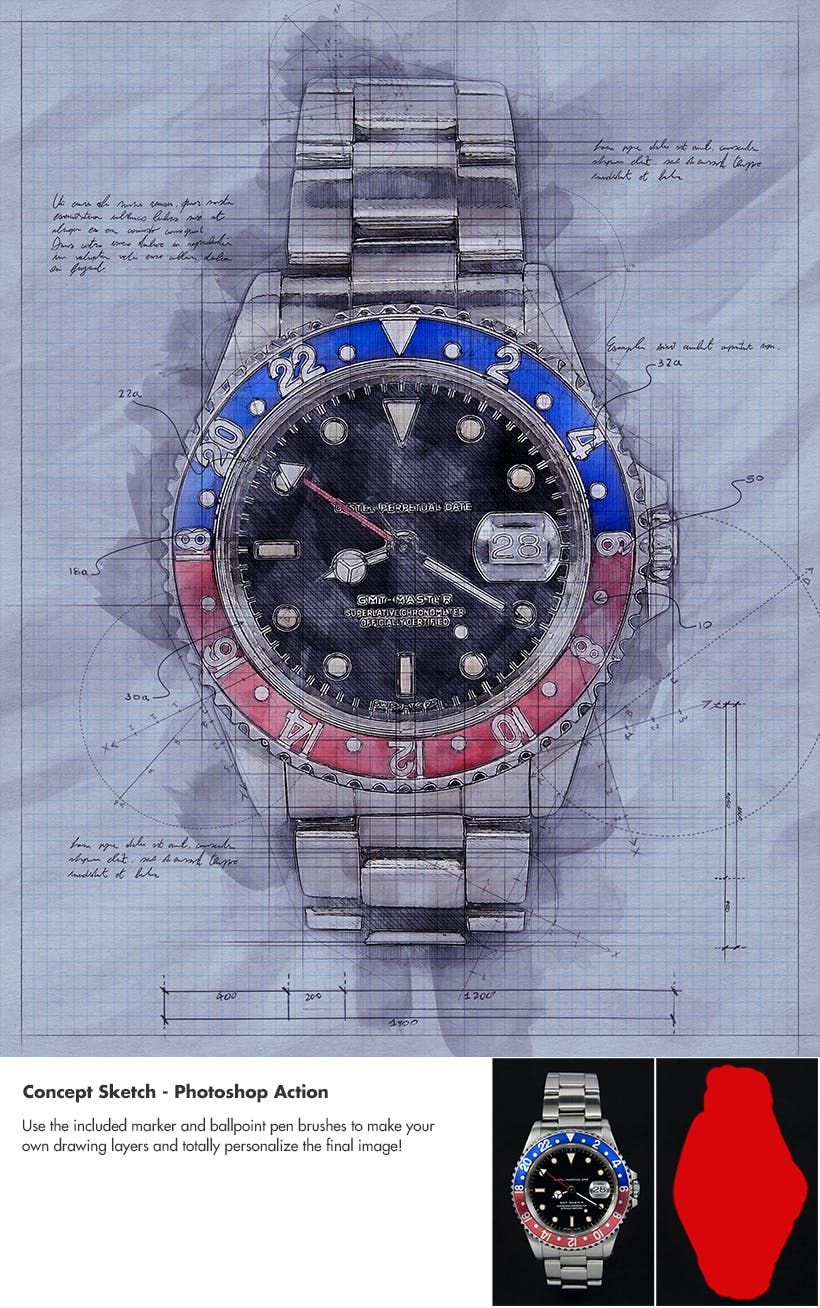 建筑工程设计素描效果图一键生成PS动作 Concept Sketch – Photoshop Action插图(5)