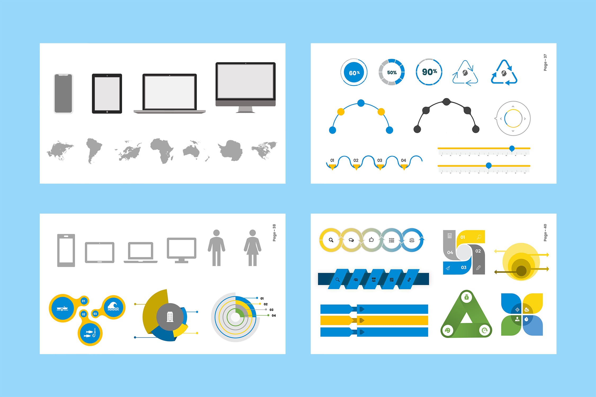 黄蓝配色简约风格素材库精选Keynote模板模板 Bluewhale – Keynote Presentation插图(6)