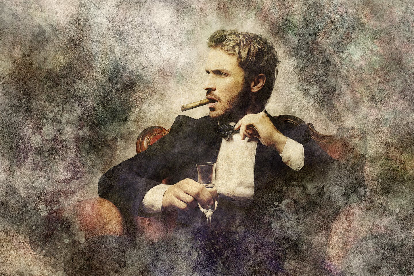 一款有创造性的复古风格艺术效果PS动作 Grunge Art CS3+ Photoshop Action插图(1)