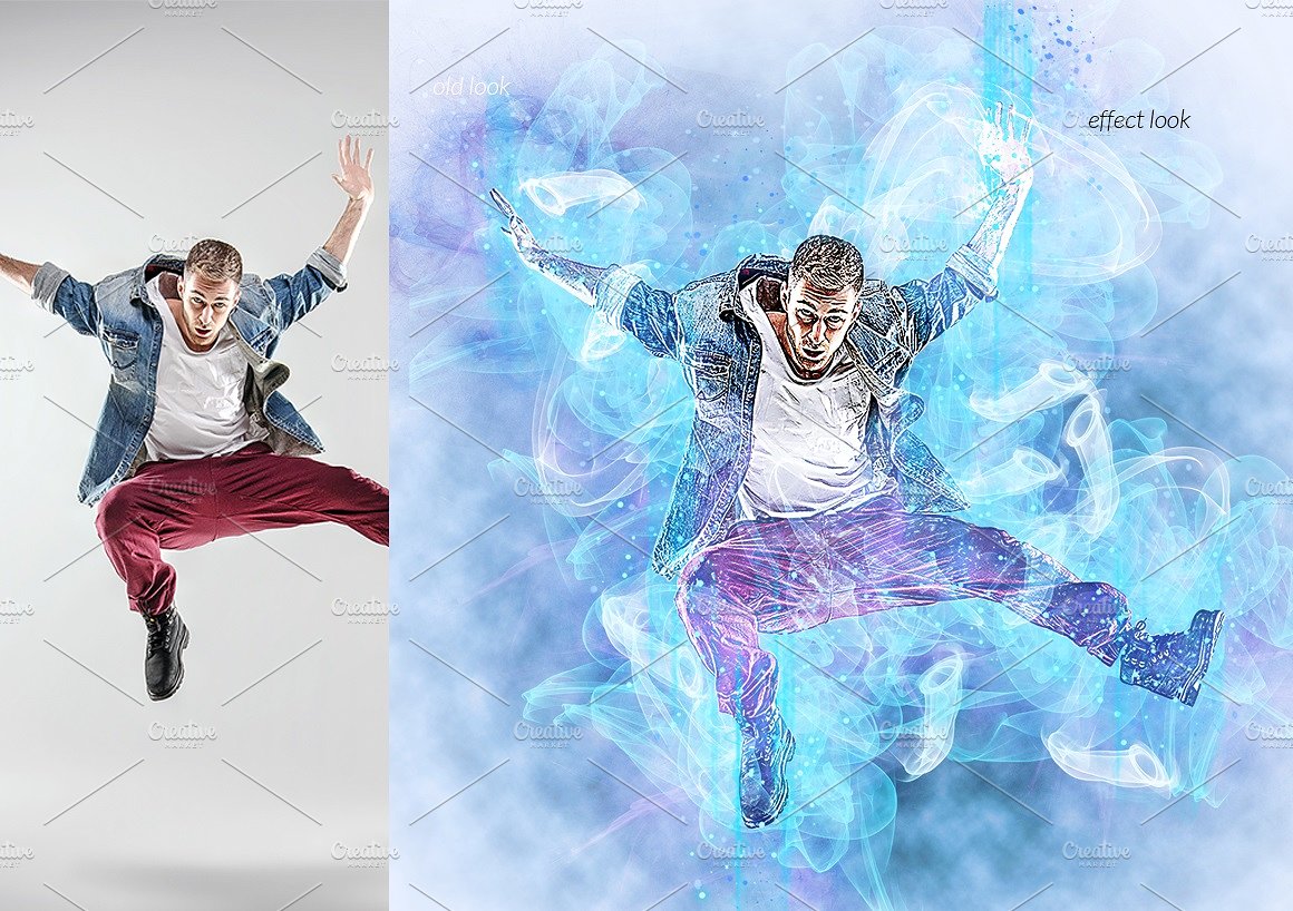 现代艺术烟雾效果PS动作 Smoke Photoshop Action插图(2)