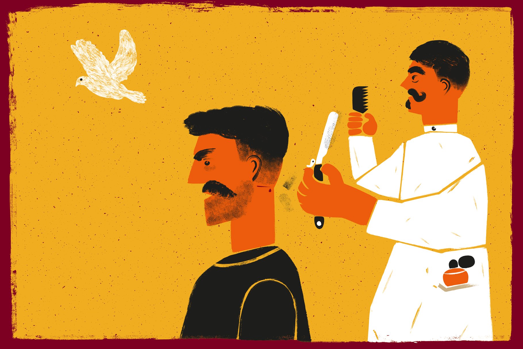 中世纪辊筒印刷滚筒刷油漆效果PS笔刷 Mid-Century – Dry Paint Brushes插图(1)