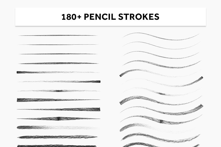 逼真铅笔笔画笔迹AI笔刷 REAL PENZILS FOR Ai插图(3)