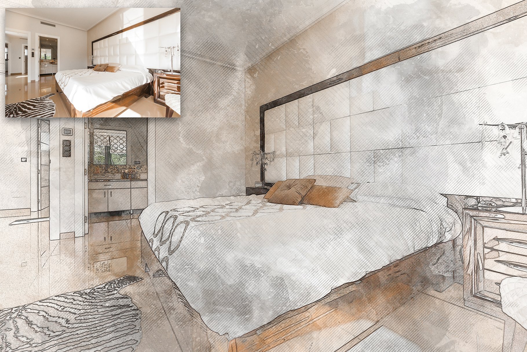 极具创造性的建筑素描PS图层样式下载[psd,jpg]插图(1)