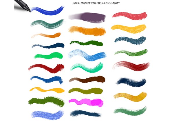 丙烯酸油画＆水彩数码绘画PS画笔笔刷 Supreme Acrylic & Gouache Photoshop Brushes插图(1)