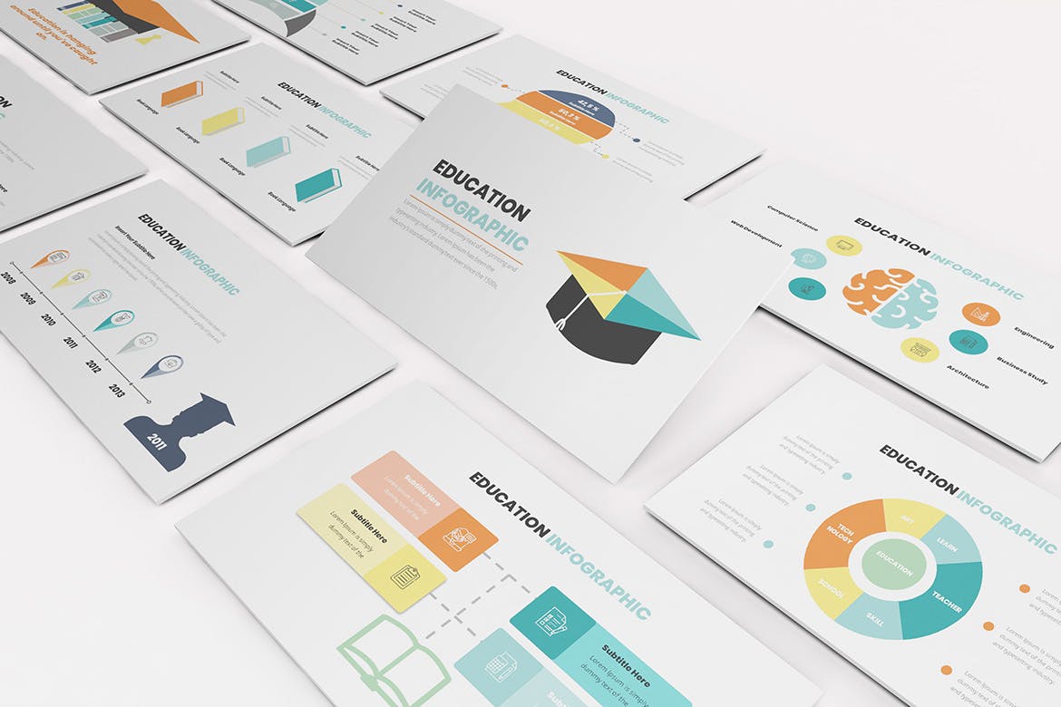教育主题信息图表设计素材库精选Keynote模板模板 Education Infographic Keynote Template插图(9)