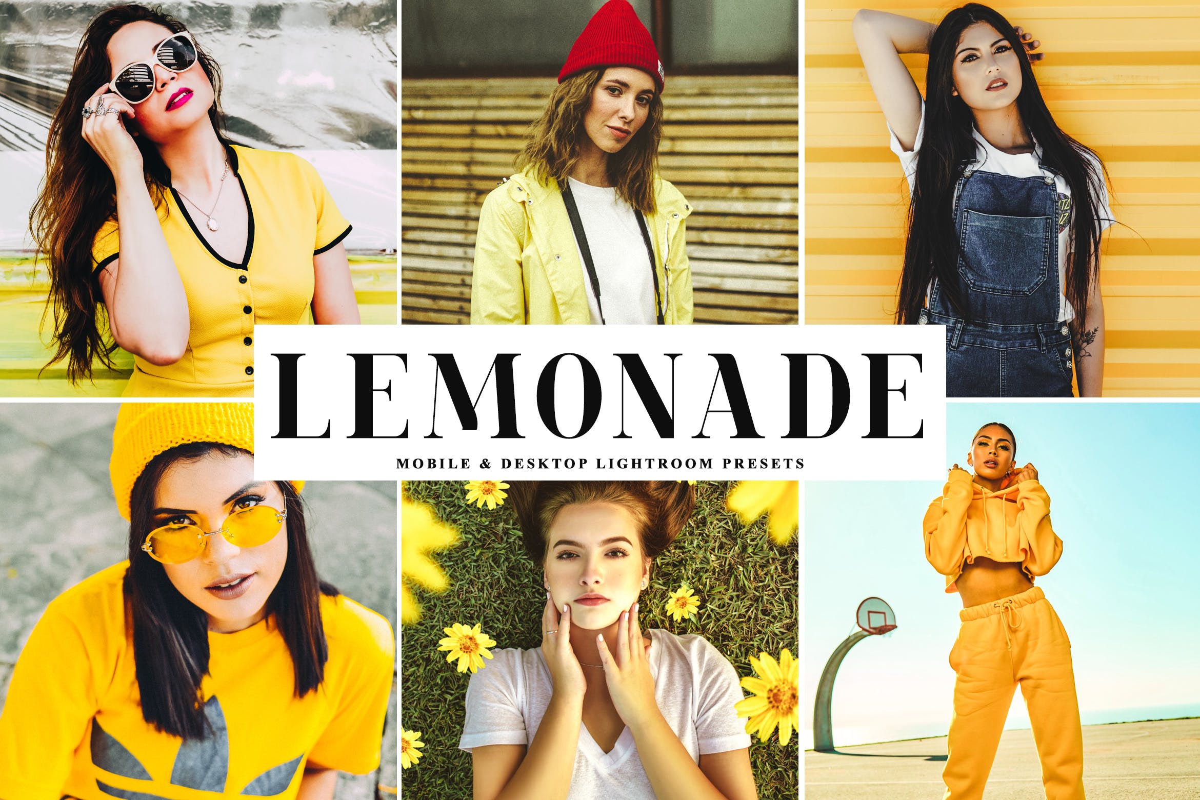 明亮柠檬黄暖色调照片后期处理LR调色预设 Lemonade Mobile & Desktop Lightroom Presets插图