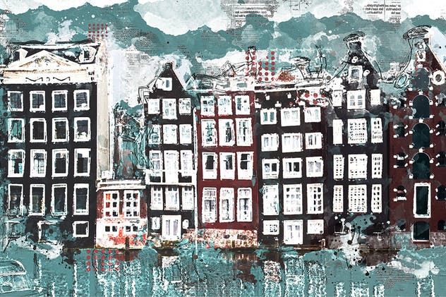 怀旧复古做旧混合艺术效果生成PS动作 Editorial Mixed Media FX Photoshop Add-On插图(2)