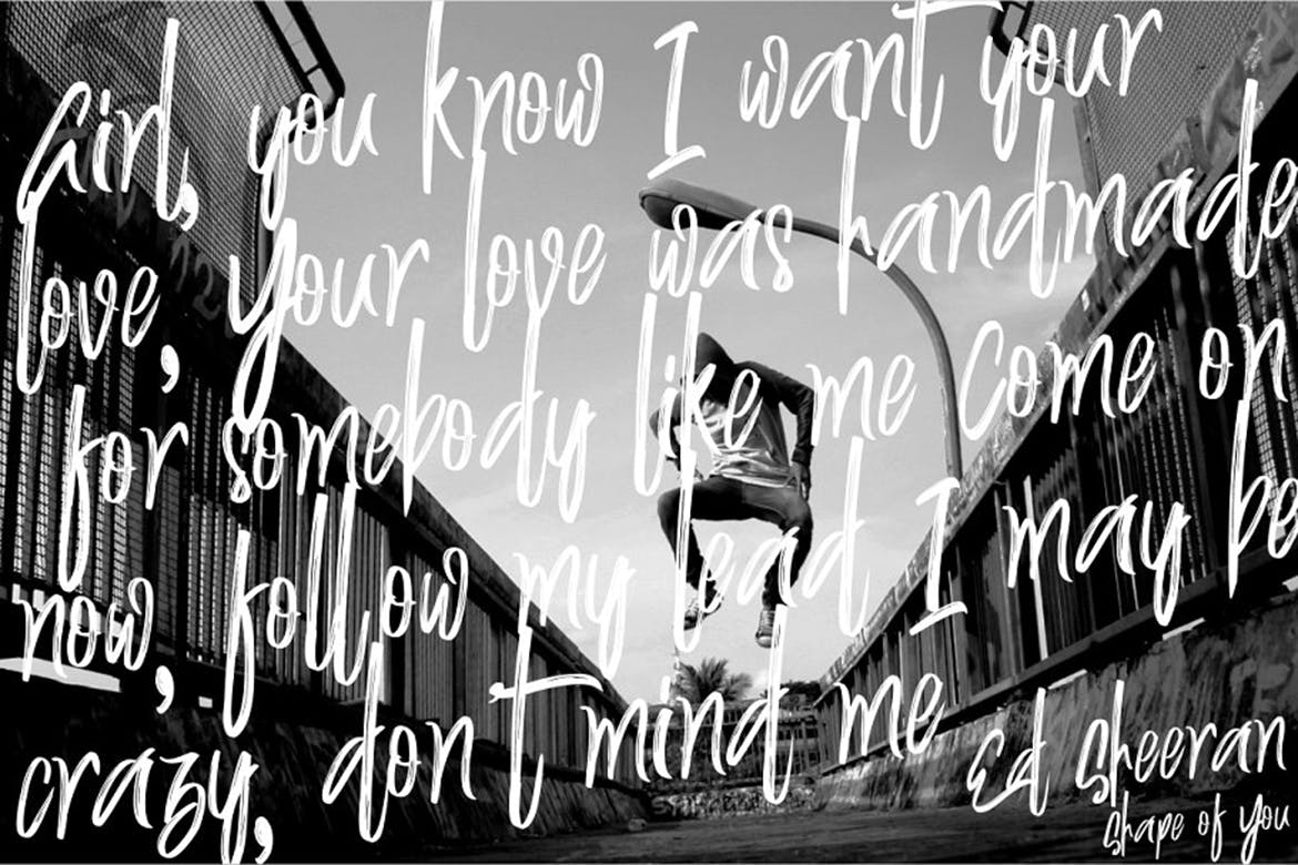 创意英文笔刷书法艺术字体 Justin Brush插图(2)