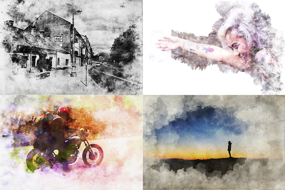 水彩画工作室第05卷-一键生成水彩画PS笔刷 Watercolor Painting Studio Vol. 05插图(11)