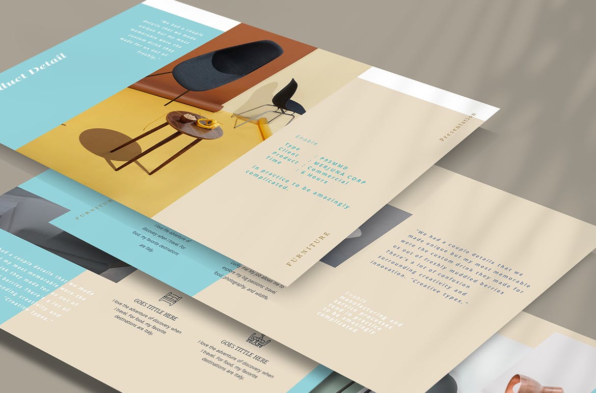 优雅设计风格家具品牌营销方案Keynote幻灯片模板 Furniture Elegant Keynote Template插图(3)