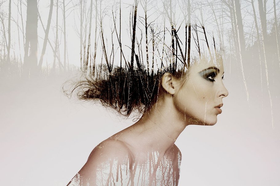 双重曝光人物照片特效PS动作 Double Exposure Kit插图(8)