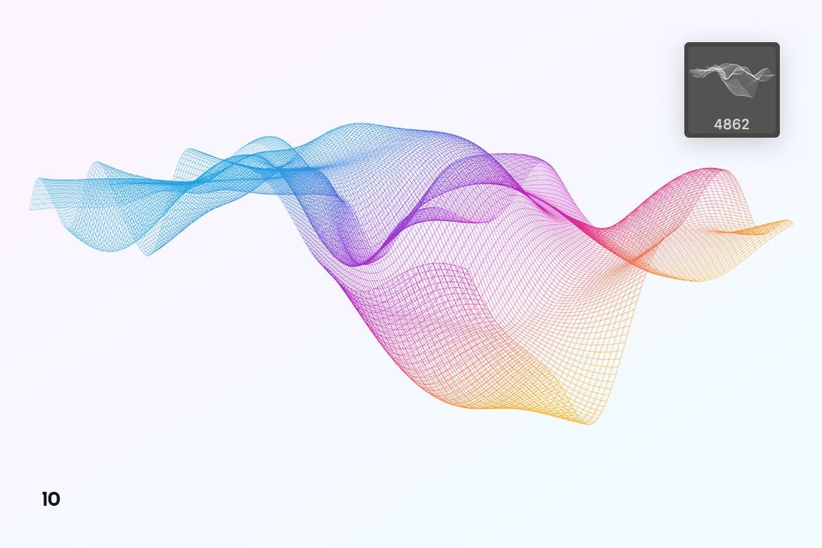 抽象数字网格波纹背景纹理PS笔刷 Digital Grid Waves Photoshop Brushes插图(13)