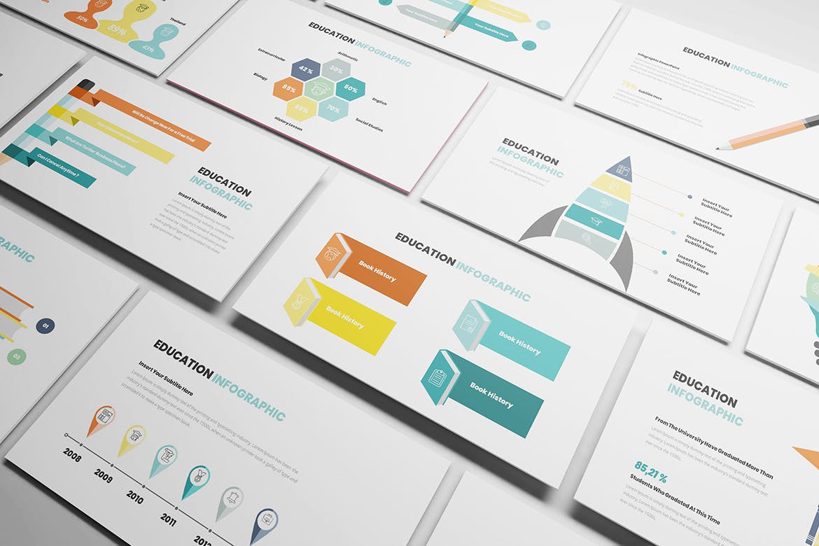 教育主题信息图表设计素材库精选Keynote模板模板 Education Infographic Keynote Template插图(3)