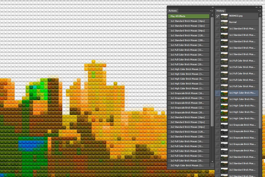 40款马赛克效果PS动作 40 Brick Mosaics Actions插图(4)