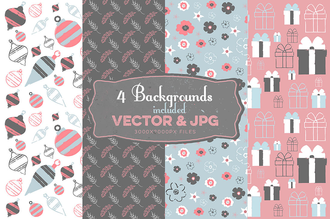 圣诞特典：400+圣诞主题设计素材包 Christmas Bundle 2016（2.35GB, AI, EPS, PSD 格式）插图(8)