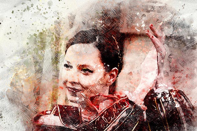 铅笔素描油画混合效果PS动作 Pencil n Watercolor Photoshop Action插图(8)