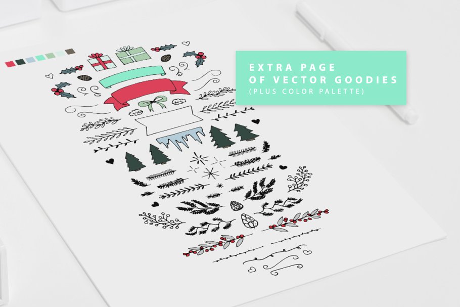 50款冬季森林主题AI笔刷 Winter Forest Illustrator Brushes插图(5)