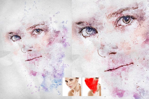 炫彩照片水彩艺术效果生成PS动作 Watercolor Photoshop Action插图(5)