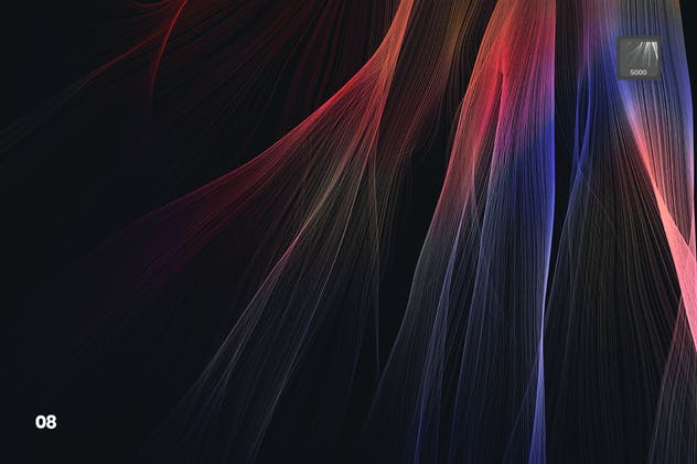 丝滑头发波纹图案PS笔刷 Smooth Hair Flow Photoshop Brushes插图(8)