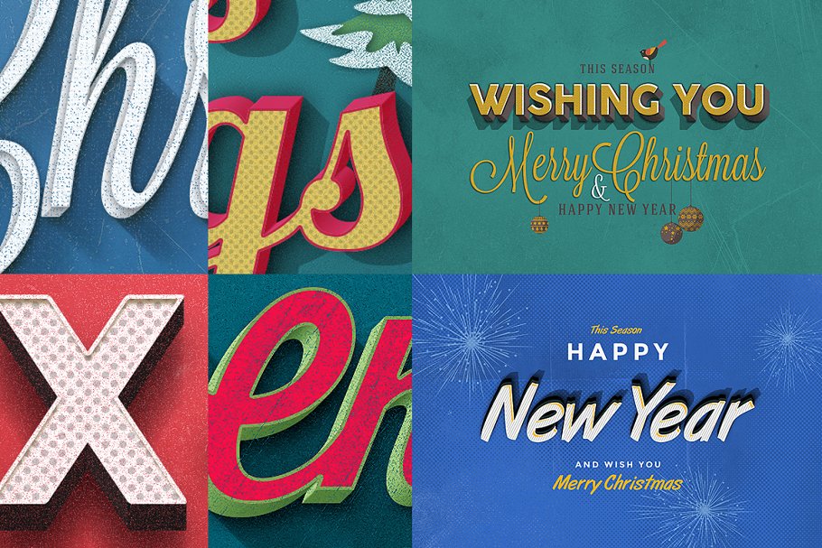 圣诞节主题文本图层样式v1 Christmas Text Effects Vol.1插图(3)