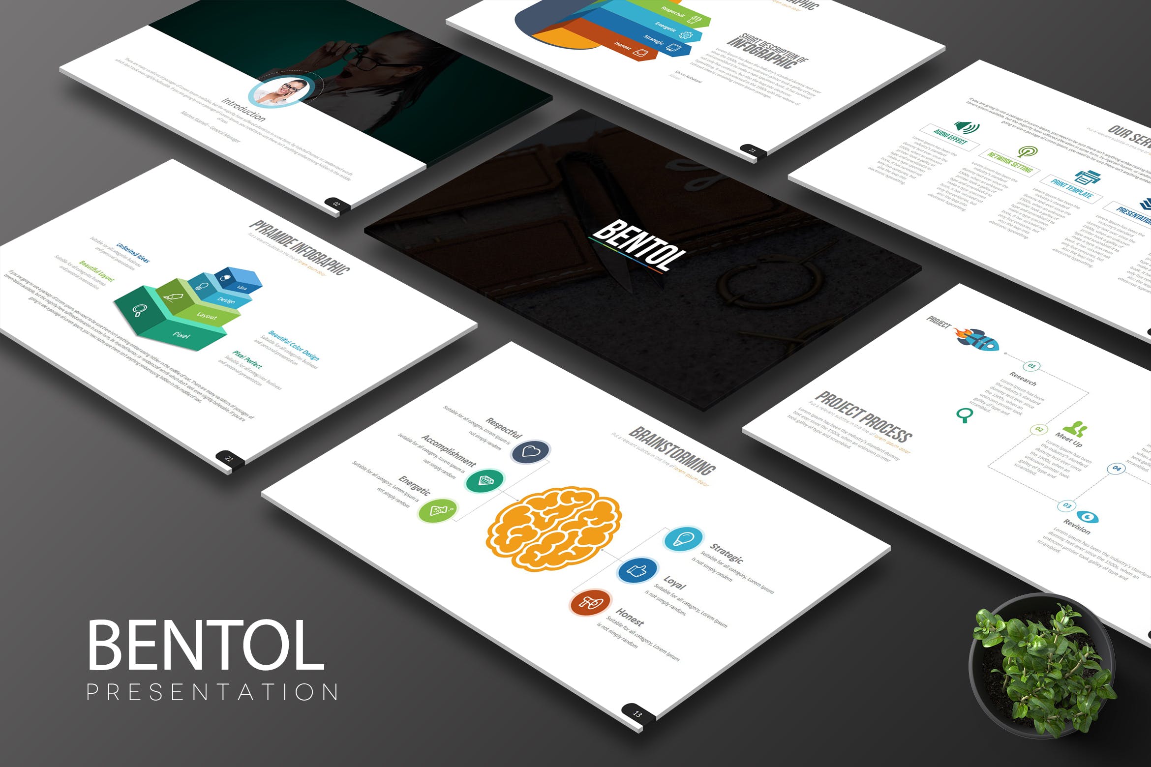 项目规划方案谷歌幻灯片设计模板 Bentol Google Slides插图