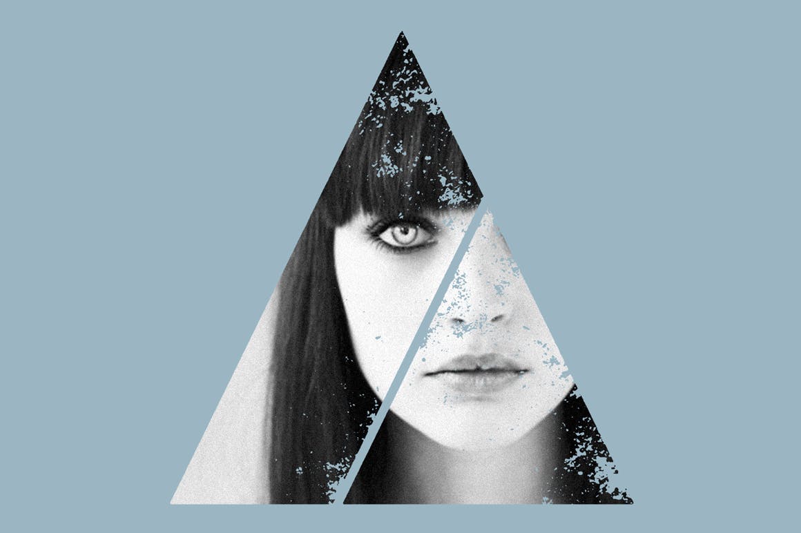 12个破损几何图形背景PSD分层模板 Instagram Textured Geometric Masks插图(5)