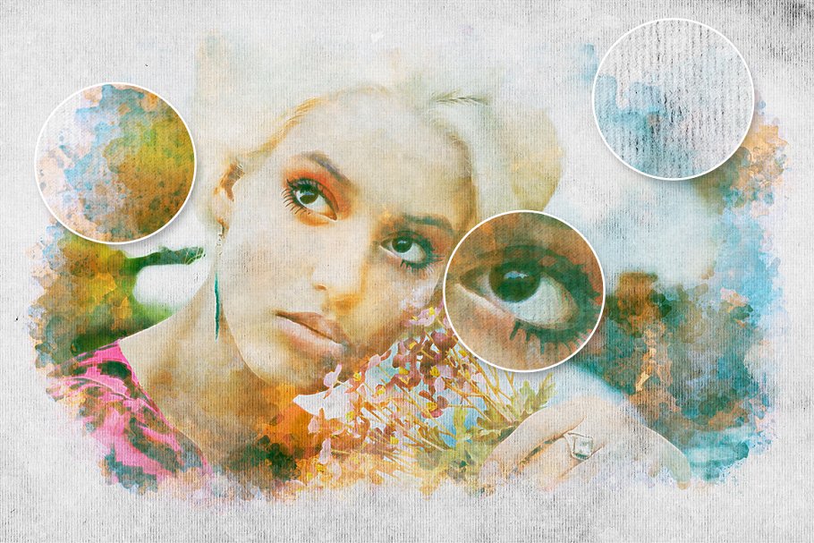 现代油画效果PS动作 Modern Painting Template插图(3)