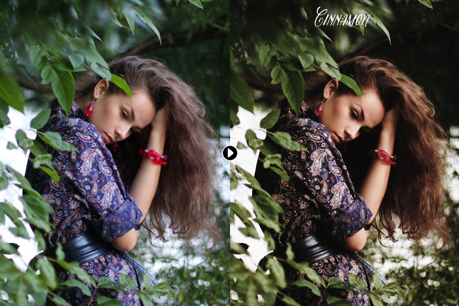 时尚大片人像照片后期处理效果PS动作 Cinnamon Portrait Photoshop Actions插图(2)