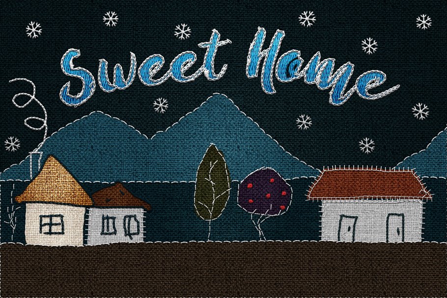 裁缝缝线效果PS笔刷 STITCH Effect Photoshop Tooklit插图(5)