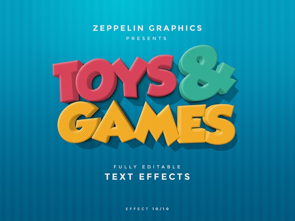 完美的3D字体特效图层样式PSD打包下载