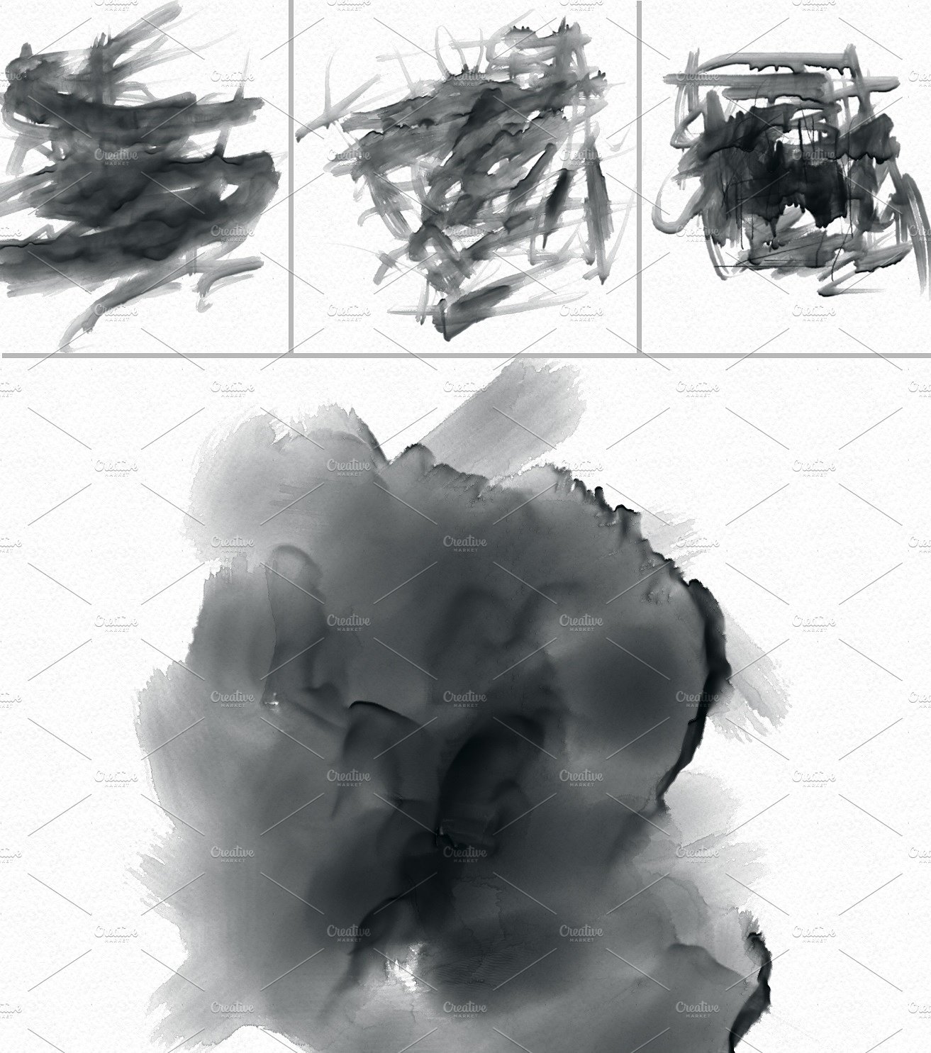 素材库下午茶：30个高品质的手绘水彩风格的PS画笔笔刷插图(4)