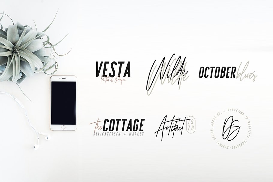 无衬线英文 Logo 字体+Logo 设计模板 Sydney | Font Duo + 12 Free Logos插图(1)