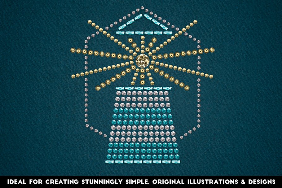 BingBing闪亮饰物矢量AI笔刷 All That Glitters – Vector Brushes插图(3)