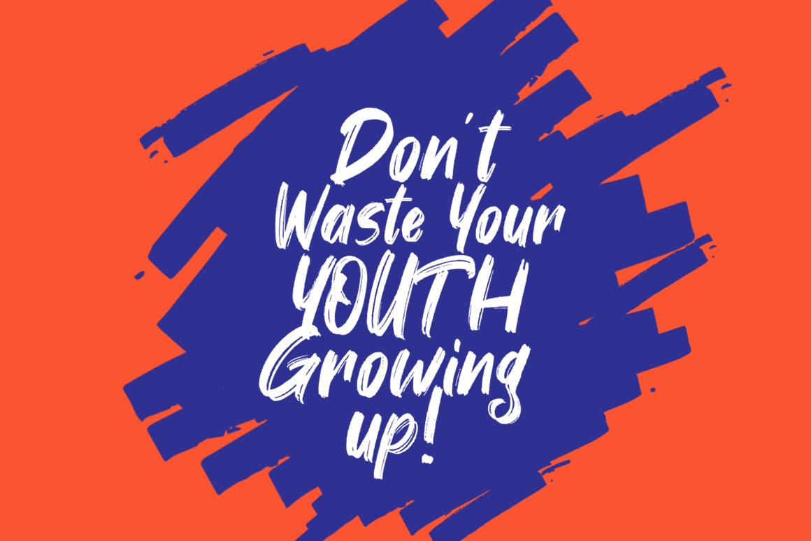 优雅复古英文笔刷字体下载 Youth Power插图(1)