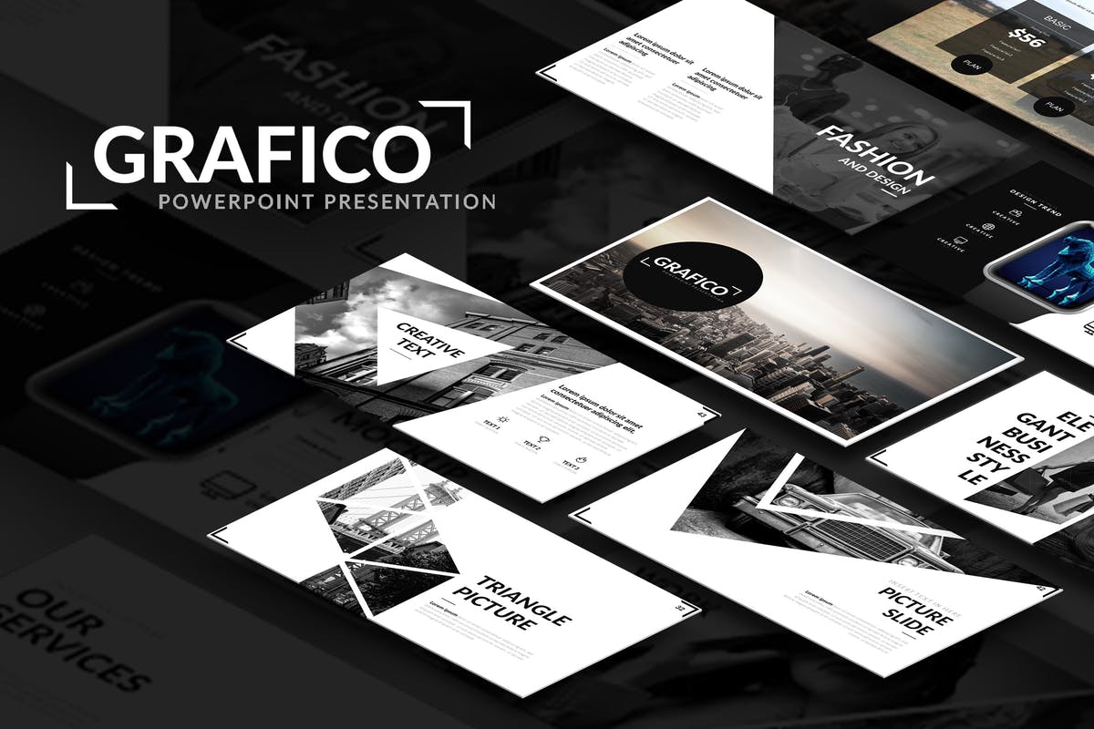 炫酷配色方案企业主题PPT模板素材 Grafico PowerPoint Presentation插图