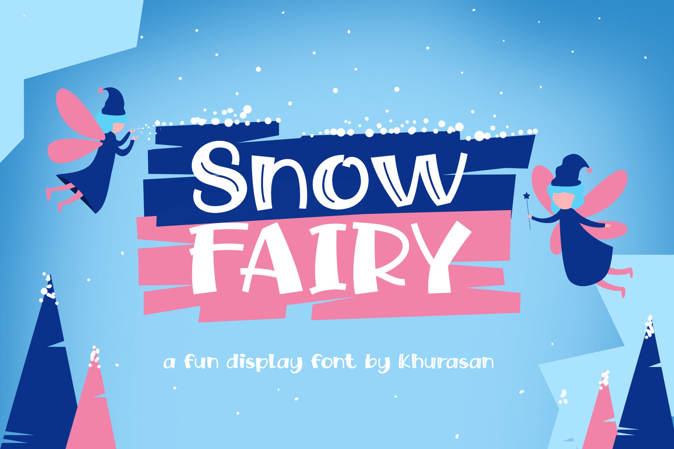 现代小清新可爱设计风格英文加粗字体 Snow Fairy插图