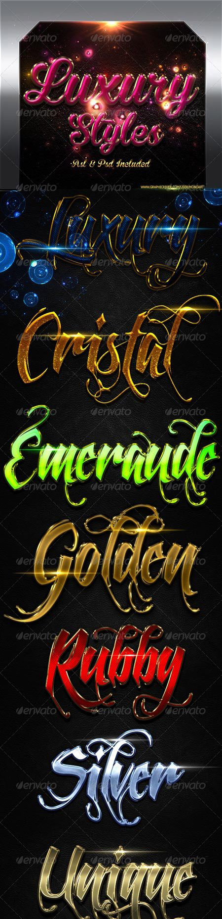 极强奢华系列photoshop图层样式下载[PSD]插图