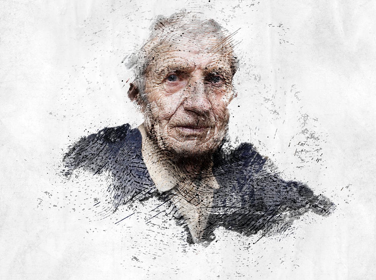 指纹怀旧划痕效果照片特效处理PS动作 Fingerprint CS4+ Photoshop Action插图(4)