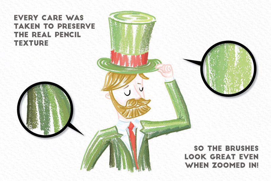 常见铅笔型号笔画AI笔刷 Perfect Pencils – Brush Pack插图(4)