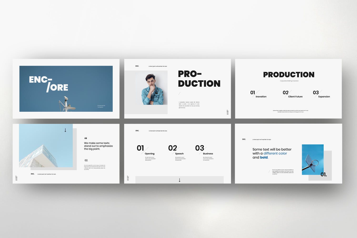 极简主义设计风格建筑设计服务企业适用Keynote模板 Encore – Minimal Business Keynote Corporate插图(1)