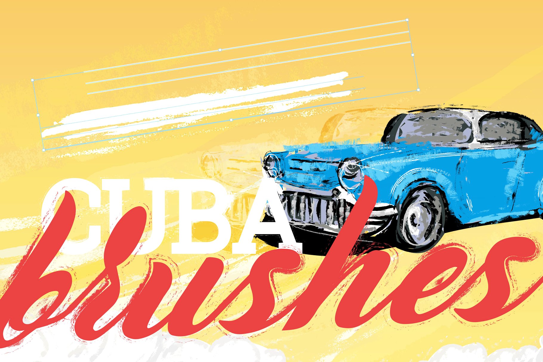 复古古巴风格元素AI笔刷 Cuba Illustrator Brushes插图(1)