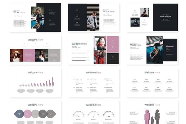 多配色方案企业商务风格Keynote模板设计 Drowhelgo – Keynote Template插图(2)