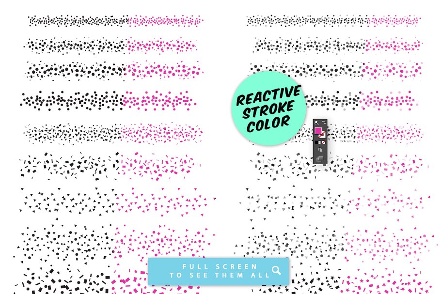 彩绘派对画笔AI笔刷 Confetti Party Illustrator Brushes插图(2)