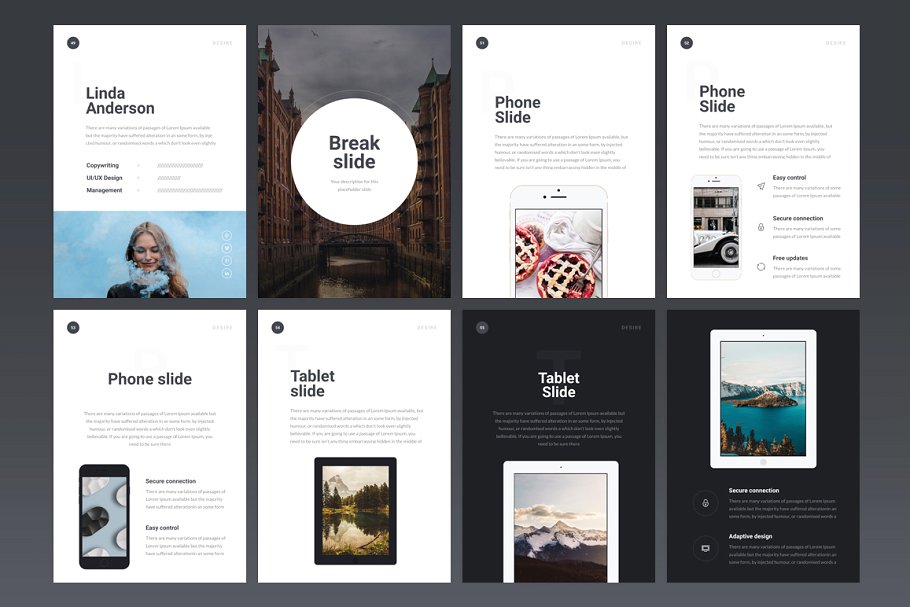 A4立式创意幻灯片模板 A4 | Desire Keynote Presentation [Keynote适用]插图(9)