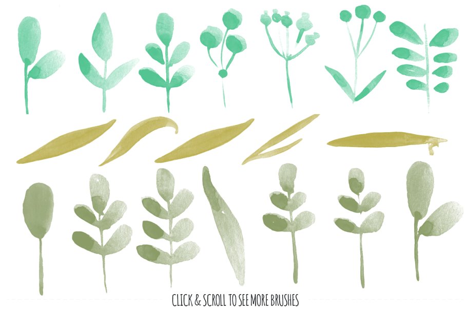 615款水彩画笔PS笔刷 615 PS Watercolor Brushes插图(2)