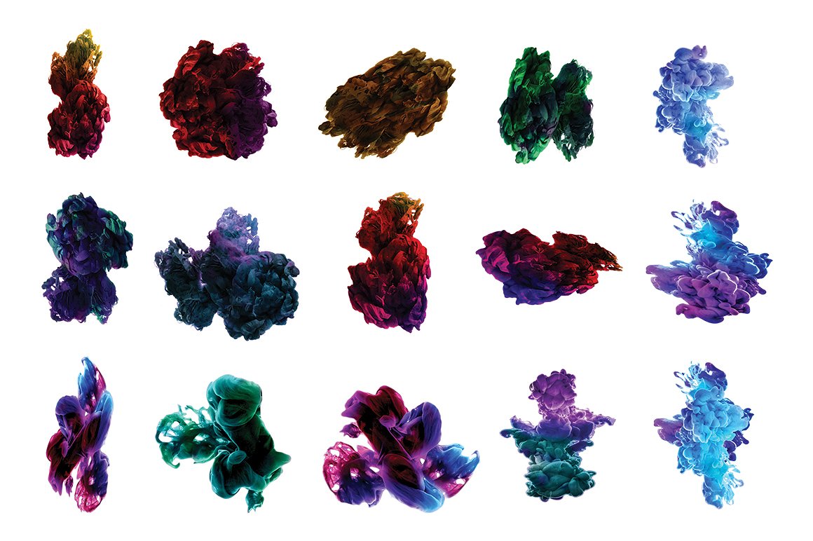 I N K Splash Bundle-漂亮的彩色墨水在水中的状态的PS笔刷下载[psd,png,jpg,abr]插图(13)