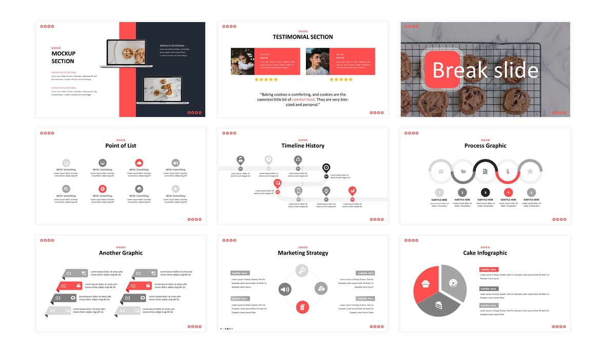 美食品牌宣传/餐饮培训公司适用的Keynote模板 Cookies  – Business Keynote Template插图(3)
