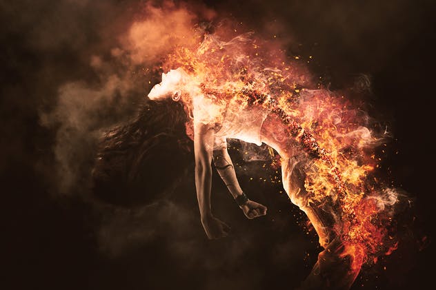 焰火燃烧动画特效PS动作 Fire Animation Photoshop Action插图(1)