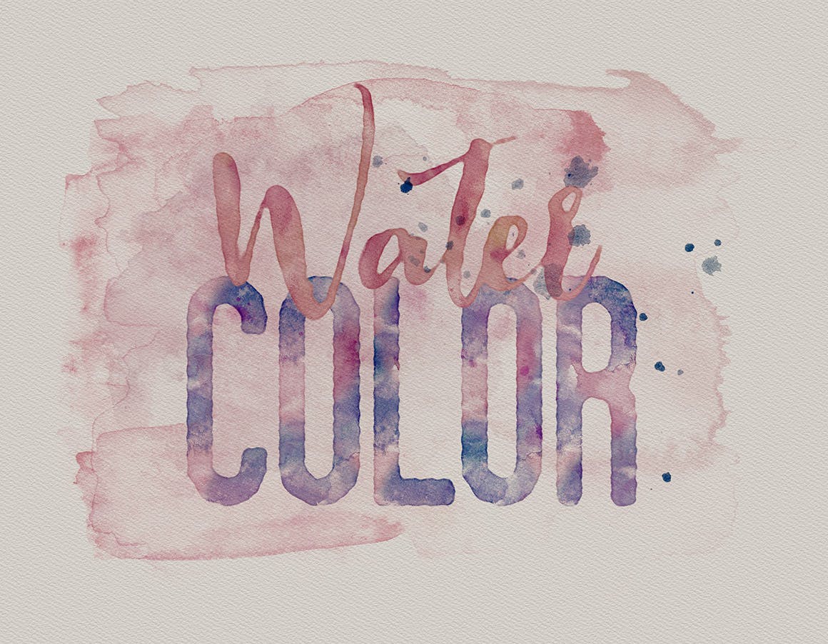 5款添加水彩文字效果PSD分层模板 5 Watercolor Text or Shape Effect Templates插图(3)